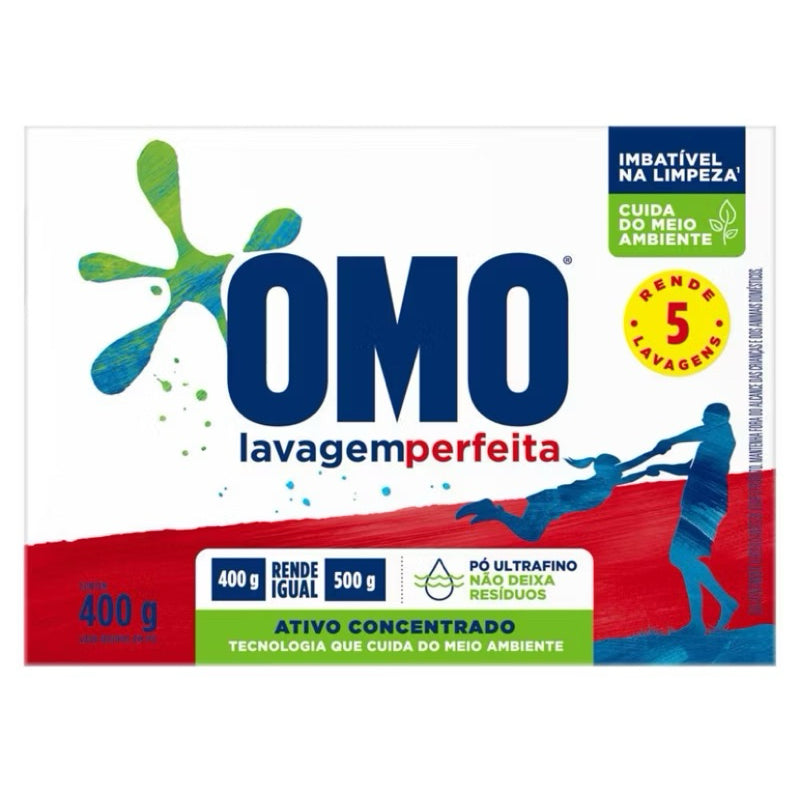 Kit 04 Lava Roupas em Pó OMO 400g cada lavagem perfeita envio imediato
