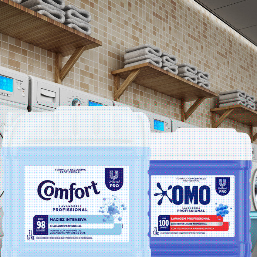 Kit Lavandeira: Lava Roupas Líquido Lavanderia Pro Omo 7L + Amaciante Lavanderia Pro Comfort 7L