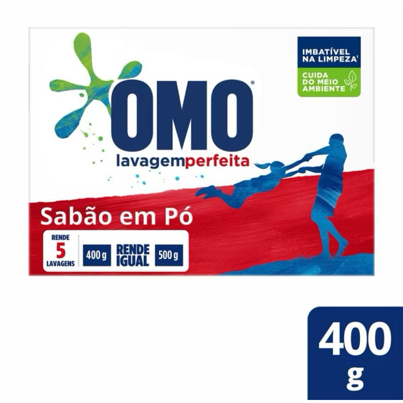 Kit 04 Lava Roupas em Pó OMO 400g cada lavagem perfeita envio imediato